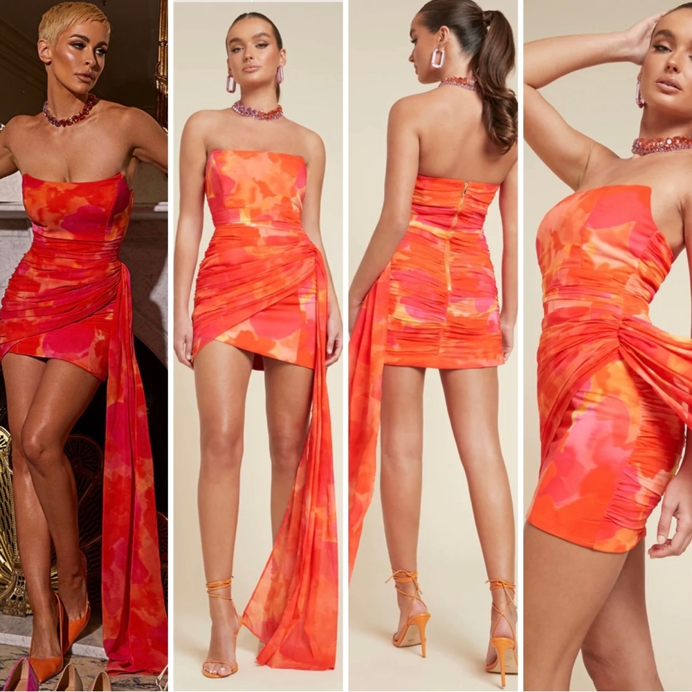 Elie dress orange drape Runaway the label